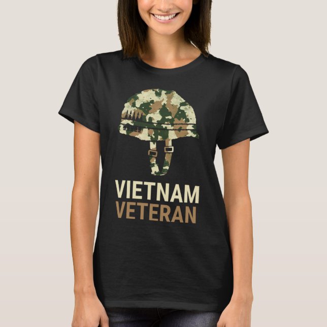 Camiseta Vietnam Veteran Camo Helmet (Frente)