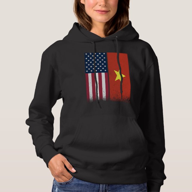 Camiseta Vietnam  Vietnamese American Flags Proud USA Vietn (Frente)