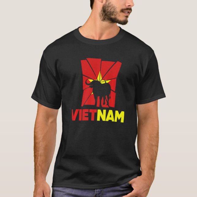 Camiseta Vietnam Vietnamese Vietnam Flag National Animal Si (Frente)