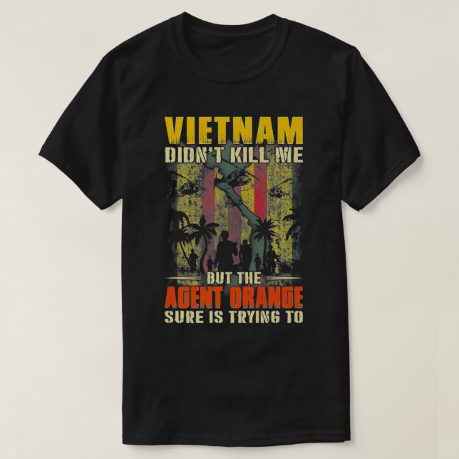 Camiseta Vietnam War Orange Agent Military Victims Retired  (Frente do Design)