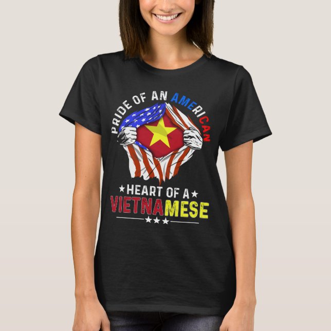 Camiseta Vietnamese American Foreign Vietnam Flag (Frente)