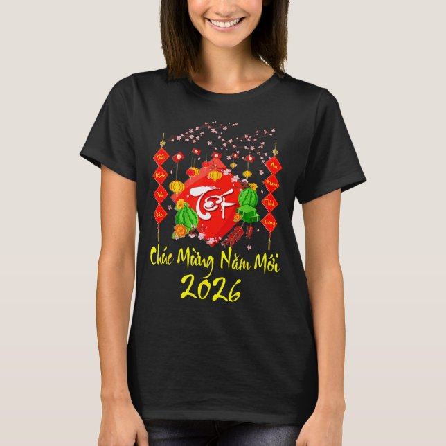 Camiseta Vietnamese Lunar New Year 2026 Tet Viet Chuc Mung  (Frente)