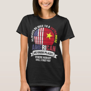 Camiseta Vietnamita americano sabe lugar bandeira Vietnã