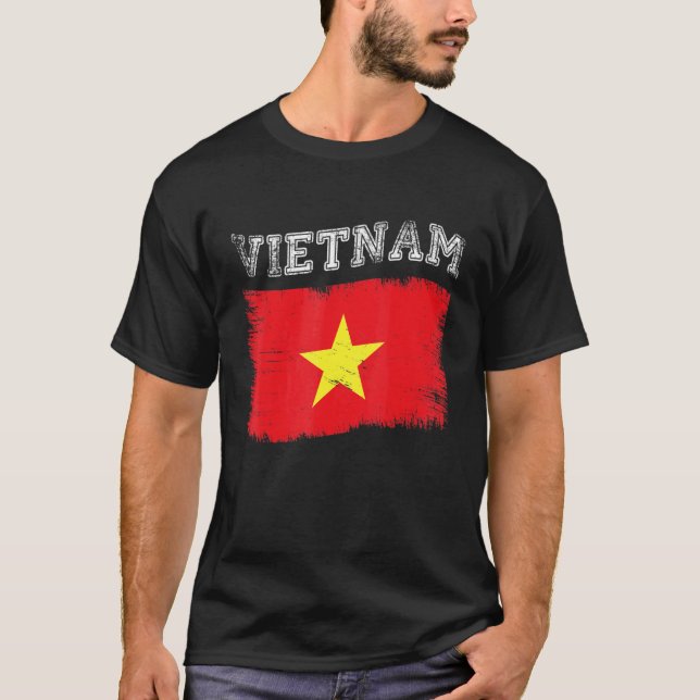 Camiseta Vietnamita Bandeira Destino de Férias Turísticas V (Frente)