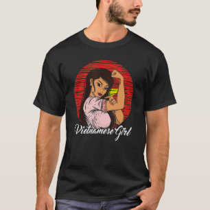 Camiseta Vietnamita Bandeira Vietnamita Menina Vietnamita