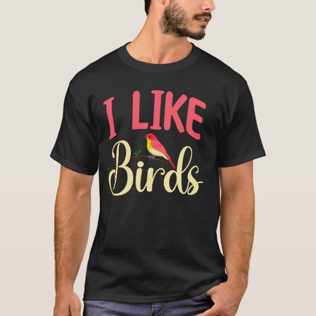 Camiseta Vigia-Aves - Eu Gosto De Pássaros (Frente)