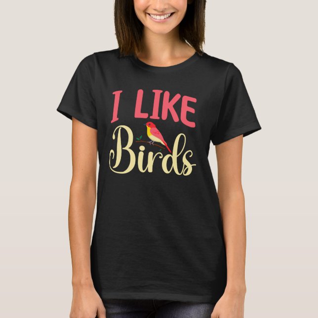 Camiseta Vigia-Aves - Eu Gosto De Pássaros (Frente)
