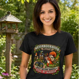 Camiseta Vigilância do Bairro Esquilo Engraçado Feminino