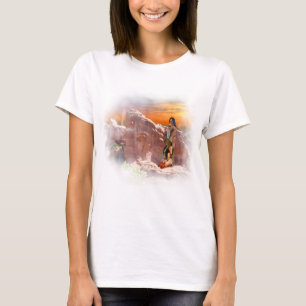 Camiseta Vignette do Casal Nativo Americano