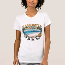 Camiseta Vignette retroativo da praia Clearwater