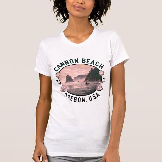 Camiseta Vignette Retroativo de Cannon Beach (Frente)