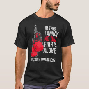 Camiseta VIH SIDA Sensibilização Mês Luva Fita Vermelha
