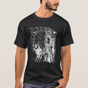 Camiseta Viking Berserker Vintage Celtic Rune Raven Wolf Mo