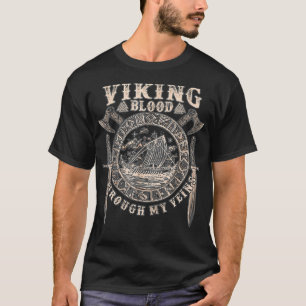 Camiseta Viking Blood corre através das minhas veias