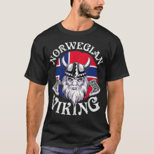 Camiseta Viking Divertido Bandeira Noruega Vikings