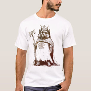 Camiseta Viking Dog King - Norse Animal Warrior Crown AX