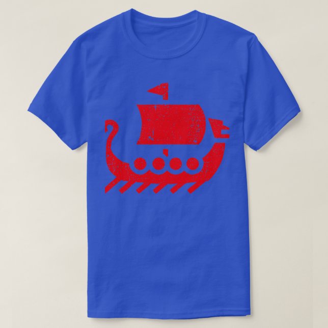Camiseta Viking Dragon Boat angustiado (Frente do Design)