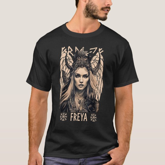 Camiseta Viking Goddese Freya Shieldmaiden Celtic Mythology (Frente)