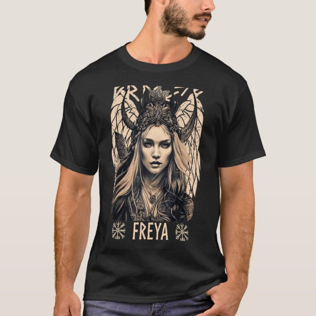 Camiseta Viking Goddess Freya Shieldmaiden Celtic Mythology (Frente)