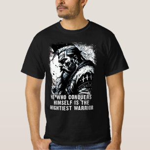 Camiseta Viking guerreiro Norse Mythology palavras poderosa