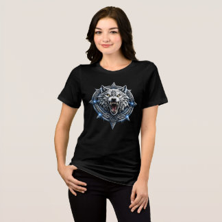 Camiseta Viking Ice Wolf Norse Mythology Nordic Womens 