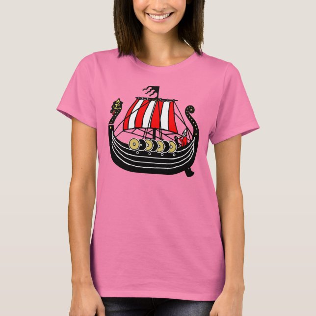 Camiseta Viking Long Ship para Vikings (Frente)