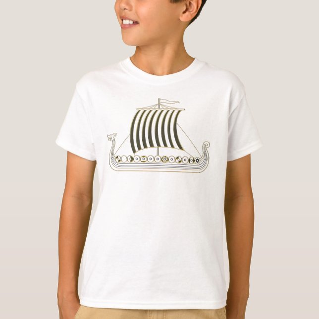 Camiseta Viking Metallic Gold Ship Tshirt (Frente)