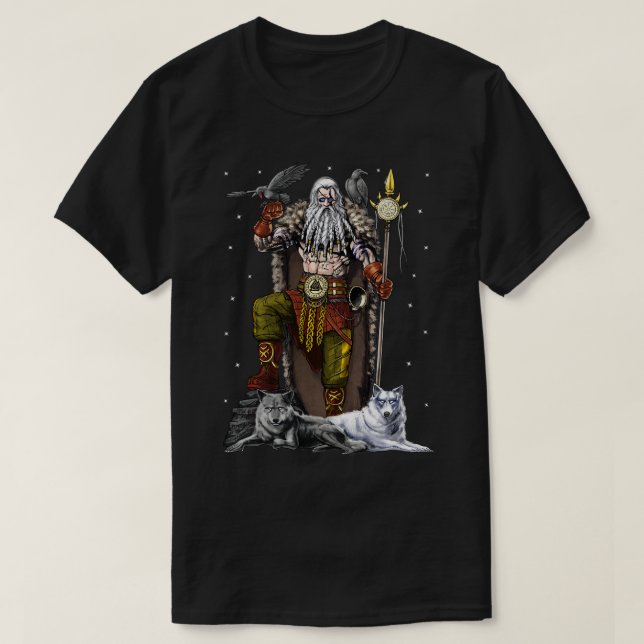 Camiseta Viking Norse God Odin (Frente do Design)