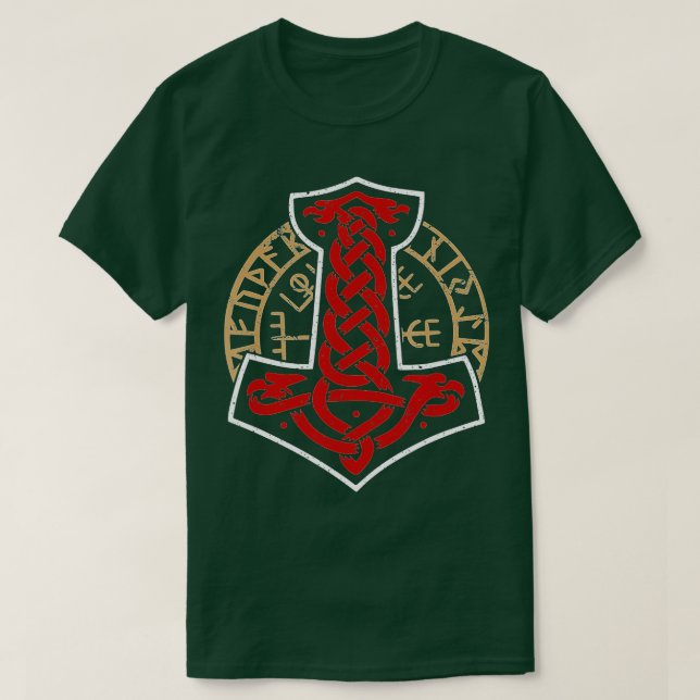 Camiseta Viking Norway Norueguês Escandinávia Mjolnir Hamme (Frente do Design)