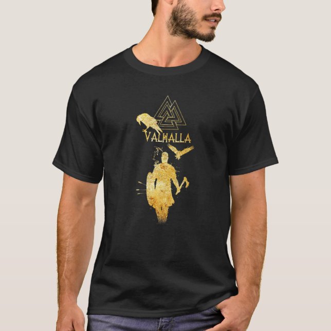 Camiseta Viking Ragnar Lodbrok Valhalla Odin Ravens (Frente)