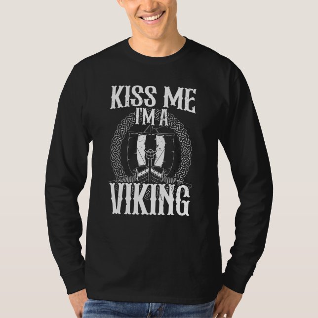 Camiseta Viking runes and Viking ship of Nordic mythology (Frente)