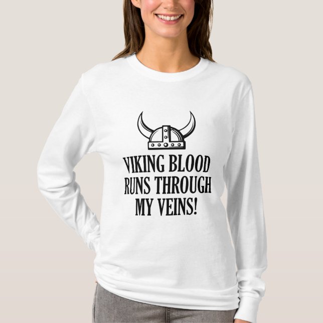 Camiseta Viking Sangue Atravessa Minhas Veias (Frente)