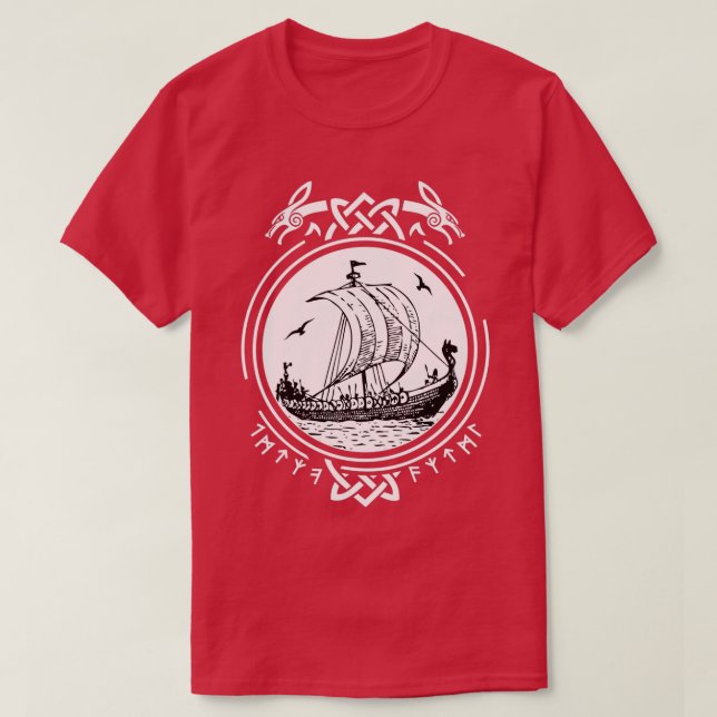 Camiseta Viking Ship Boat Runge Wikinger Vikings (Frente do Design)