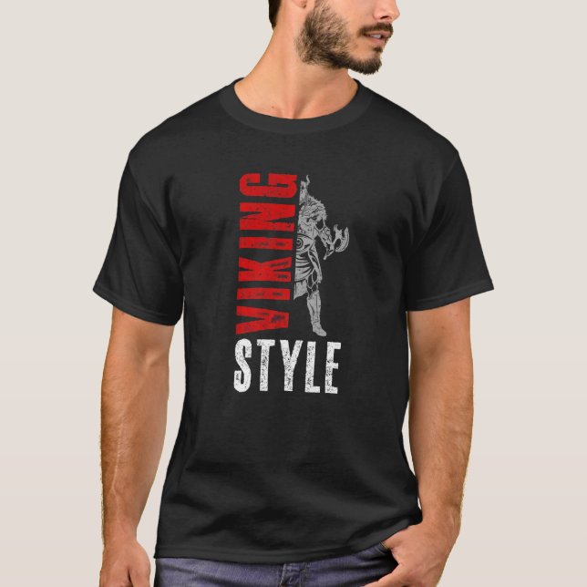 Camiseta Viking Style Warrior Odin Workout Nordic Valhalla (Frente)