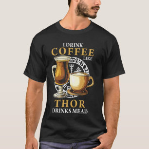 Camiseta Viking Thor Deus Nórdico Café Humor Relâmpago
