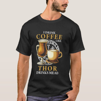 Camiseta Viking Thor Deus Nórdico Café Humor Relâmpago