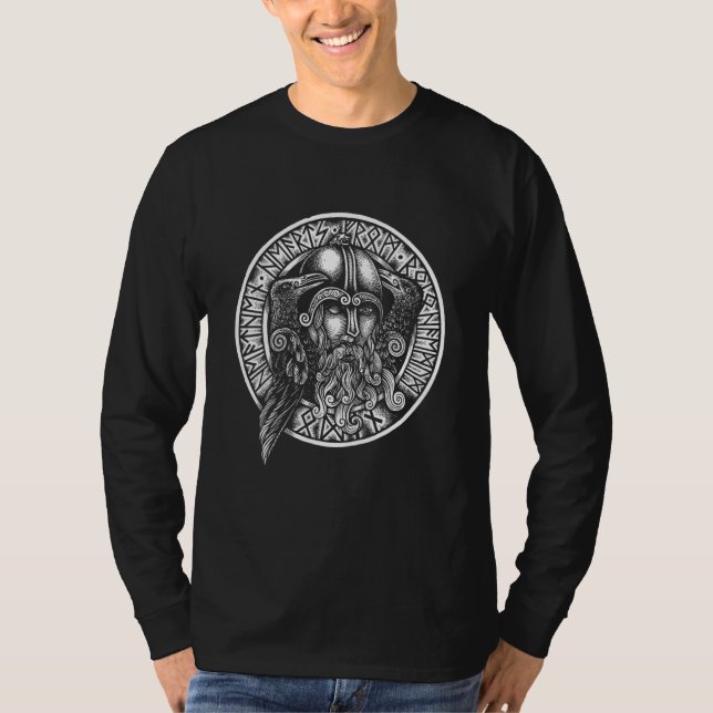 Camiseta Viking Valhala Odin Thor Martelo Nordmann (Frente)