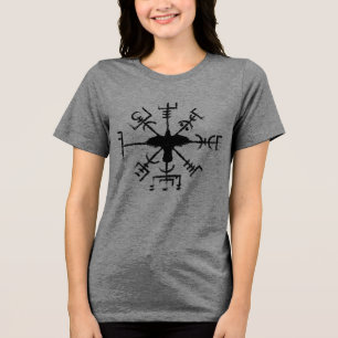 Camiseta Viking Vegvisir Crow Sigil Black Raven Rune
