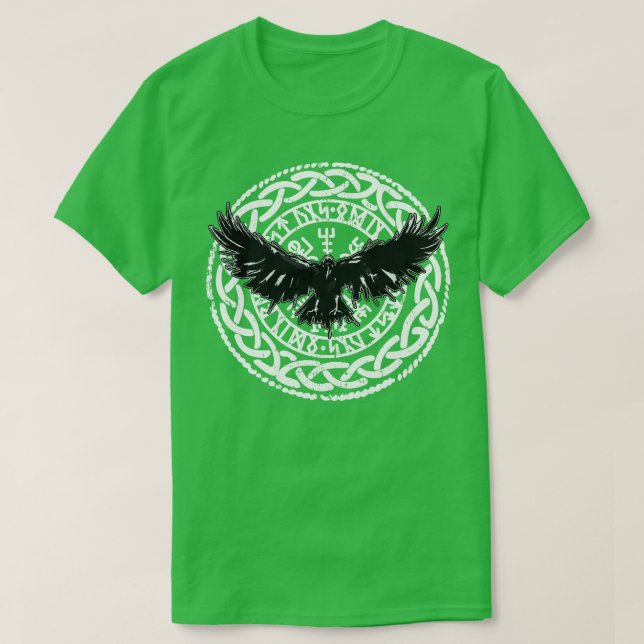 Camiseta Viking Vikings Nordic Nordic Scandinavian Raven Ve (Frente do Design)