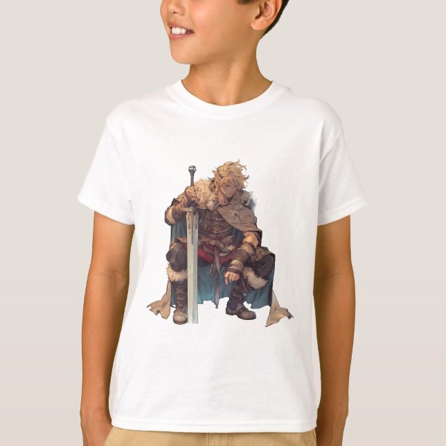 Camiseta Viking Warrior Anime Art - Epic Vinland Saga Inspi (Frente)