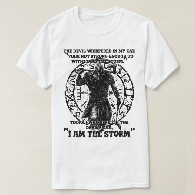 Camiseta Viking Warrior Eu Sou A Tempestade (Frente do Design)