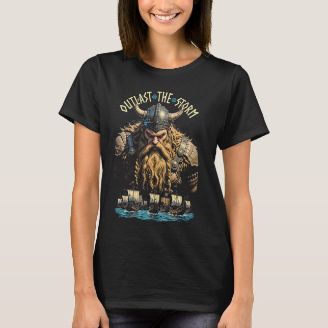 Camiseta Viking Warrior Fora Da Tempestade Norse Mythology  (Frente)