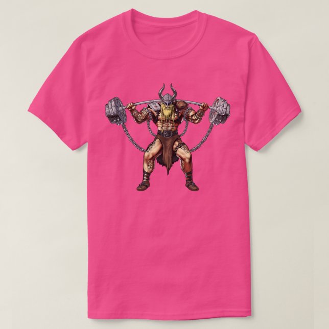 Camiseta Viking Warrior Gym Bodybuilder (Frente do Design)