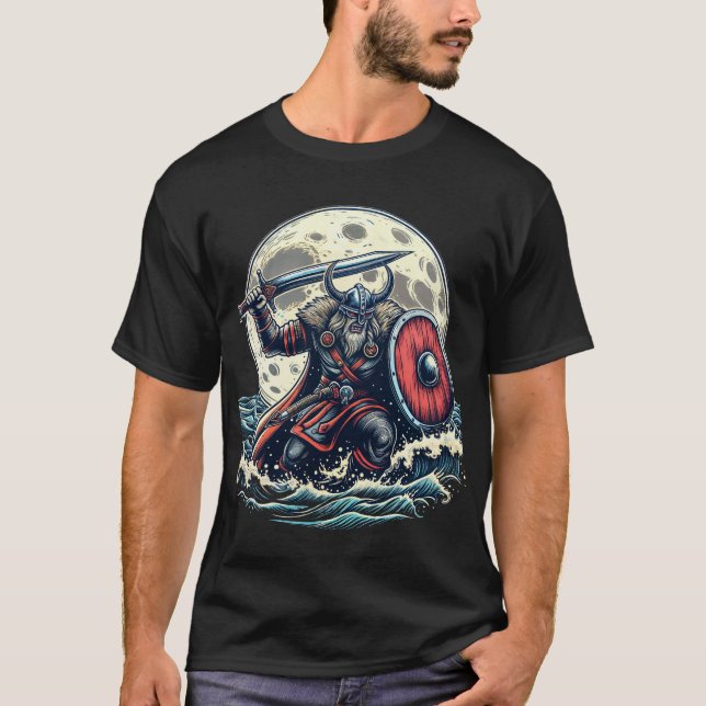 Camiseta Viking Warrior no Mar (Frente)