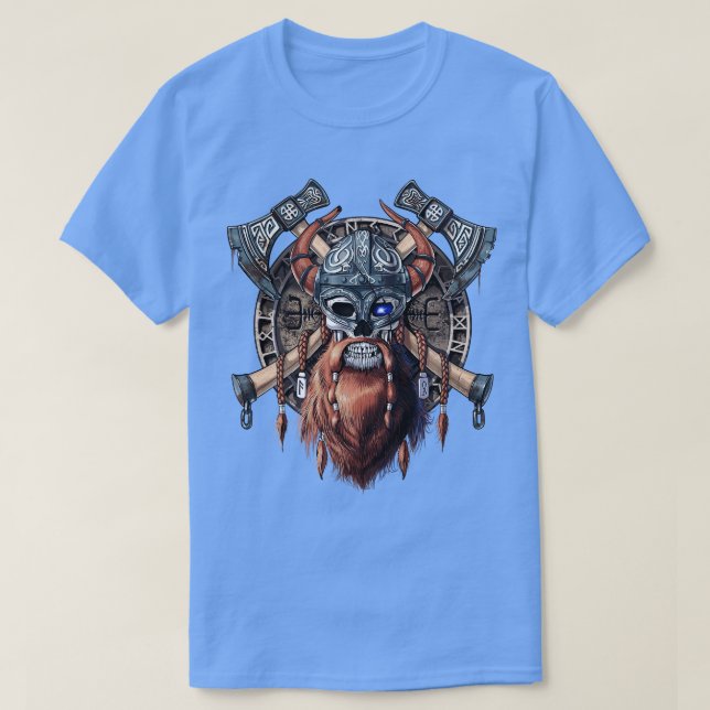 Camiseta Viking Warrior Skull (Frente do Design)
