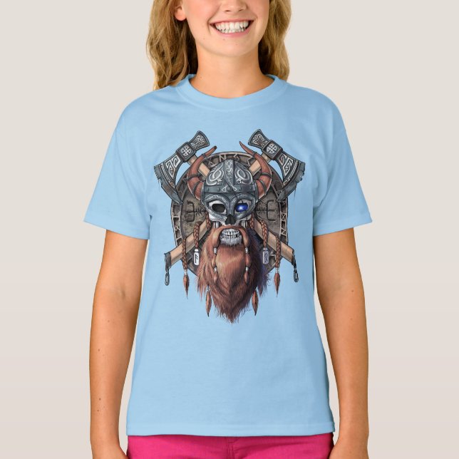 Camiseta Viking Warrior Skull (Frente)