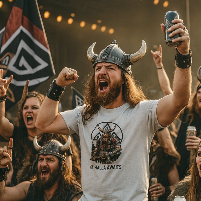 Camiseta Viking Warrior Valhalla Awaits Valknut Graphic (Criador carregado)