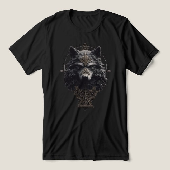 Camiseta Viking Wolf  Fenrir T Shirt (Design frontal)