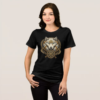 Camiseta Viking Wolf Norse Mythology Nordic Rune Womens Shi
