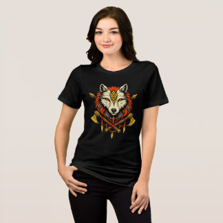 Camiseta Viking Wolf Norse Mythology Nordic Warrior Womens 